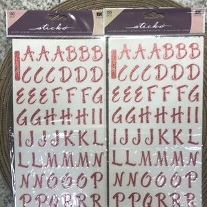 EK Success Sticko Stickers Hot Pink Glitter ABC
